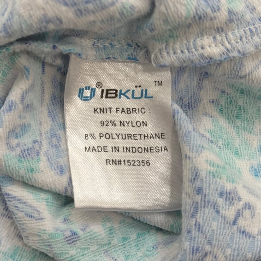 IBKUL Womens Full-Zip Jacket Top Blue Print Long Sleeve UPF Size M - Picture 7 of 8